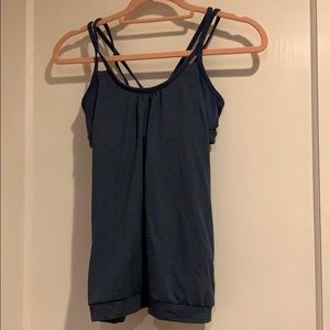 Athleta Indigo Blue 2-in-1 Sports Bra Tank Top